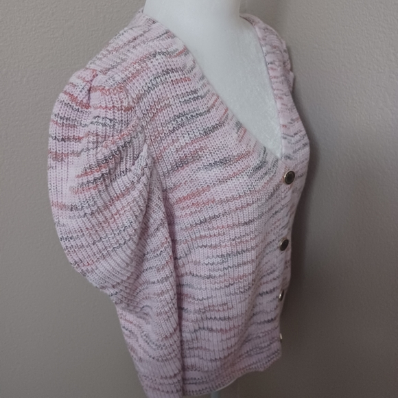 NWT Marc New York Button Up Puff Sleeve Sweater Size Medium - Picture 4 of 13